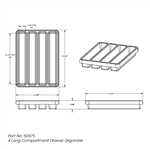 50975 | 4 Long Compartment Drawer Organizer